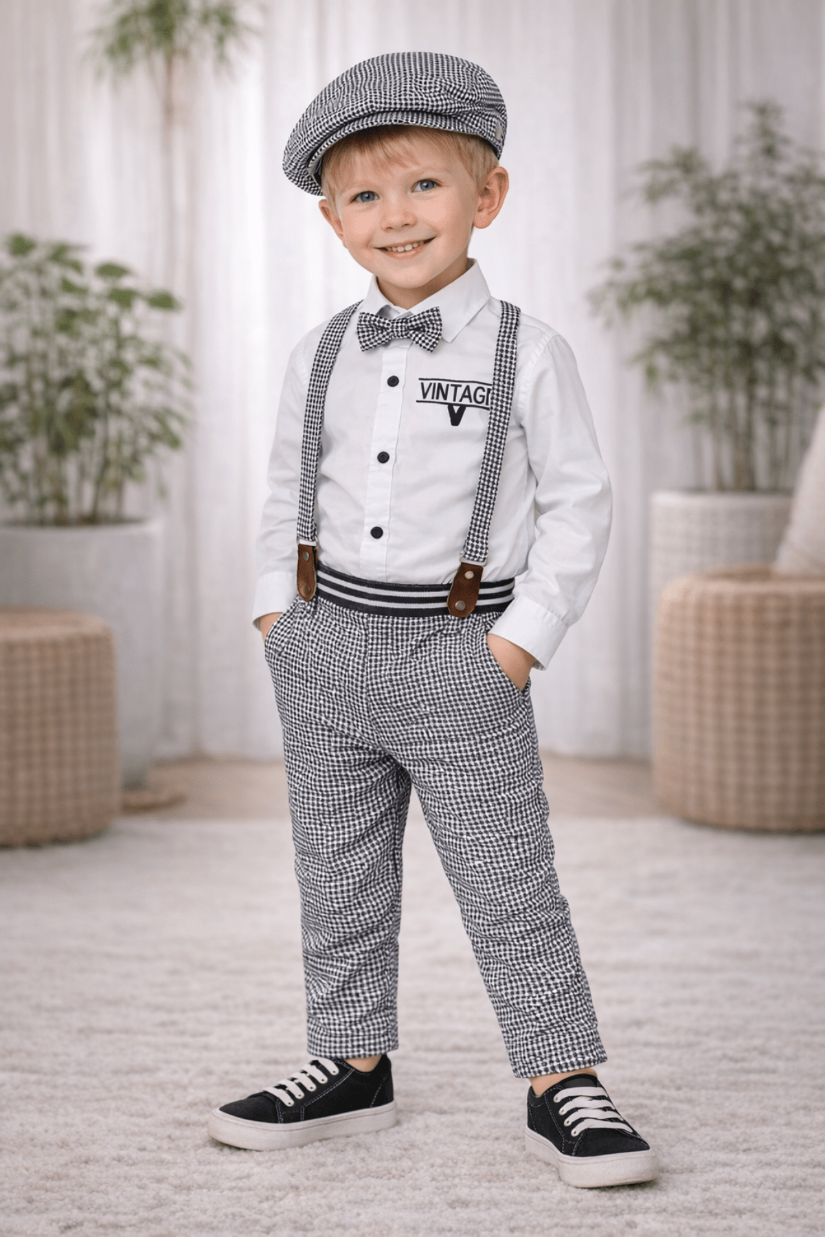 Toddler Boys Vintage Outfit Set - 5-Piece Stylish Ensemble - Zustenjoy.com