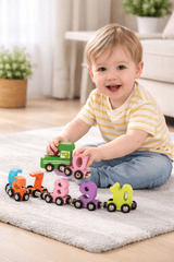 Wooden Magnetic Number Train Set - Montessori Learning Toy for 1-3 Year Olds, Numbers 0-9 for Boys and Girls - Zustenjoy.com